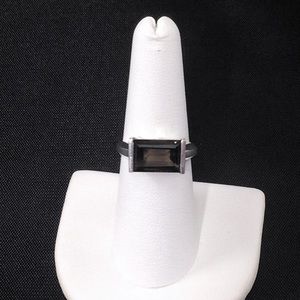 Smoky quartz ring, sterling silver